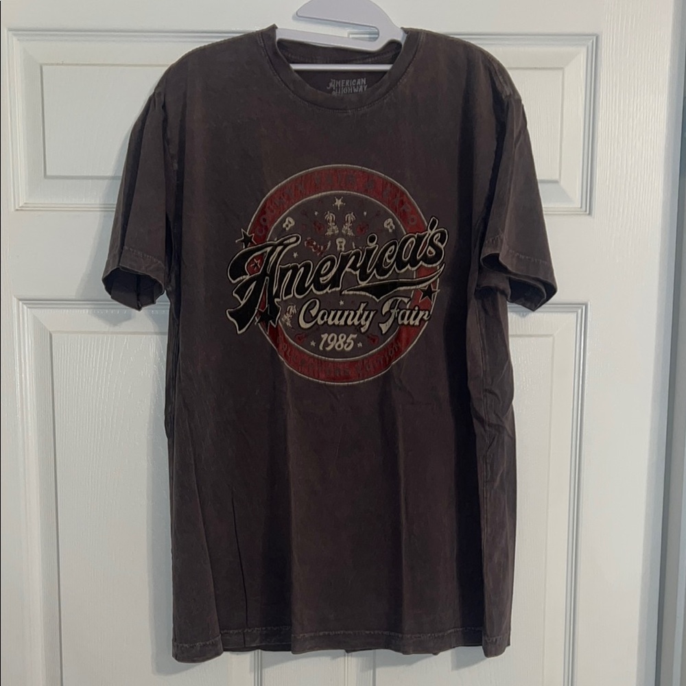 American Highway Gray Graphic T-Shirt